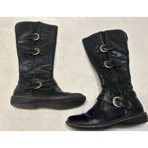 Bolo BOC Boots Women’s Size 7.5 M Black Leather Riding Tall Side Zip Equestrian